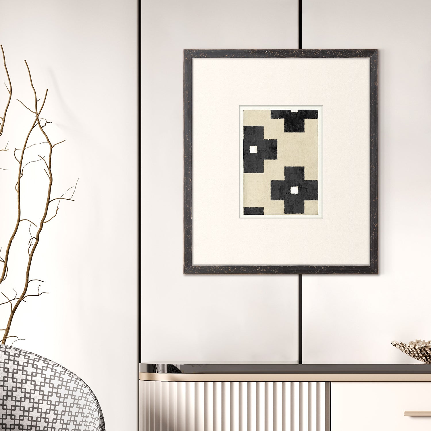 front view of Mid Geometrics I luxury Artwork