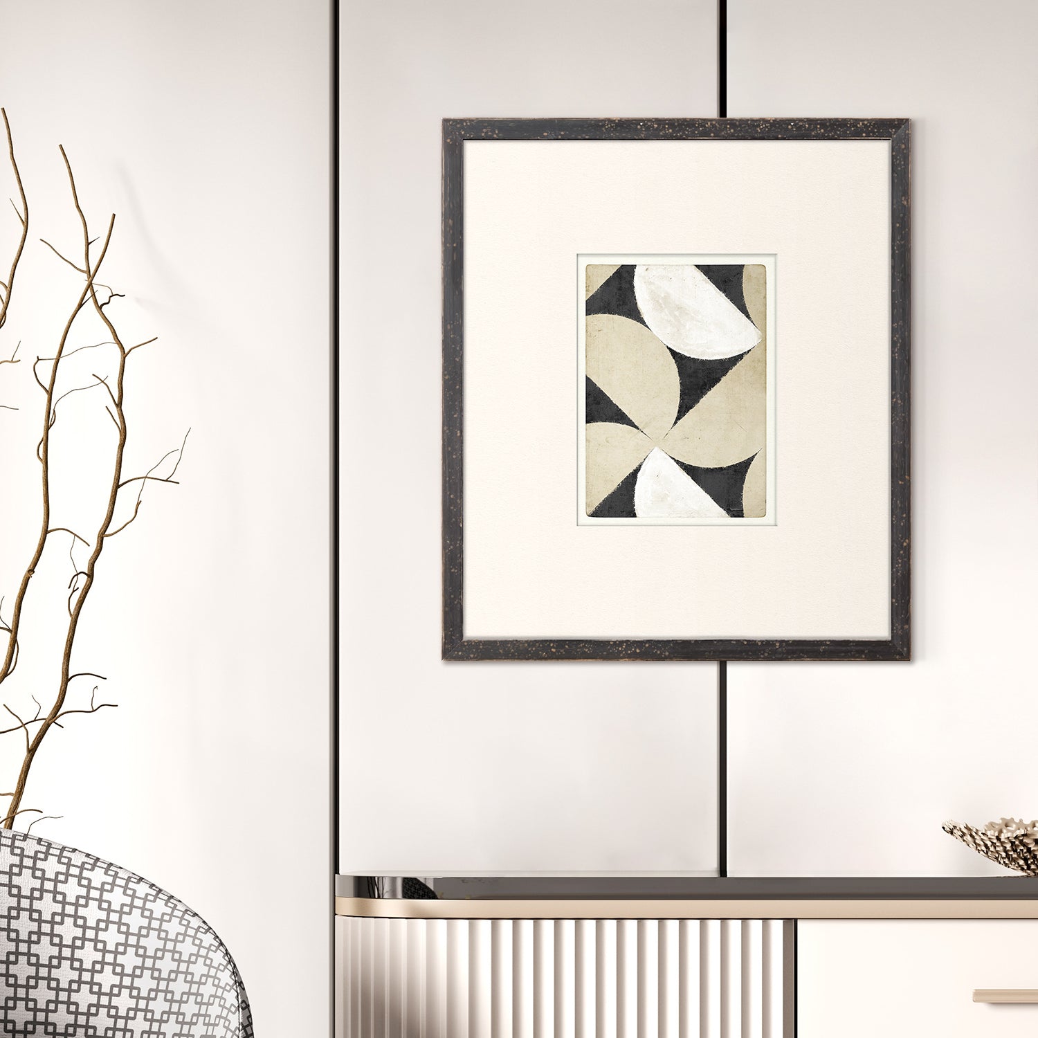 angle view of Mid Geometrics XVIII luxury Artwork