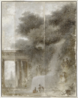 Fragonard – The Cascade framed art print, 45 × 57 in