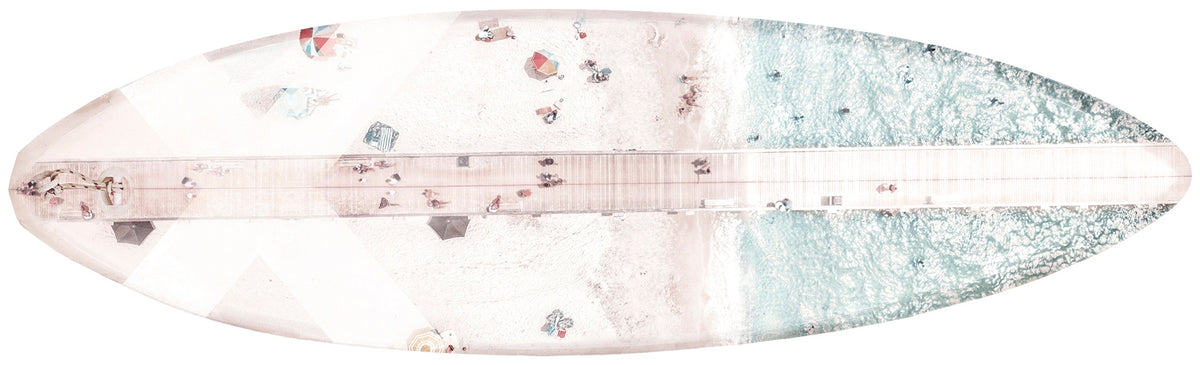 front view of Surfboard Aerial Dock View luxury Artwork