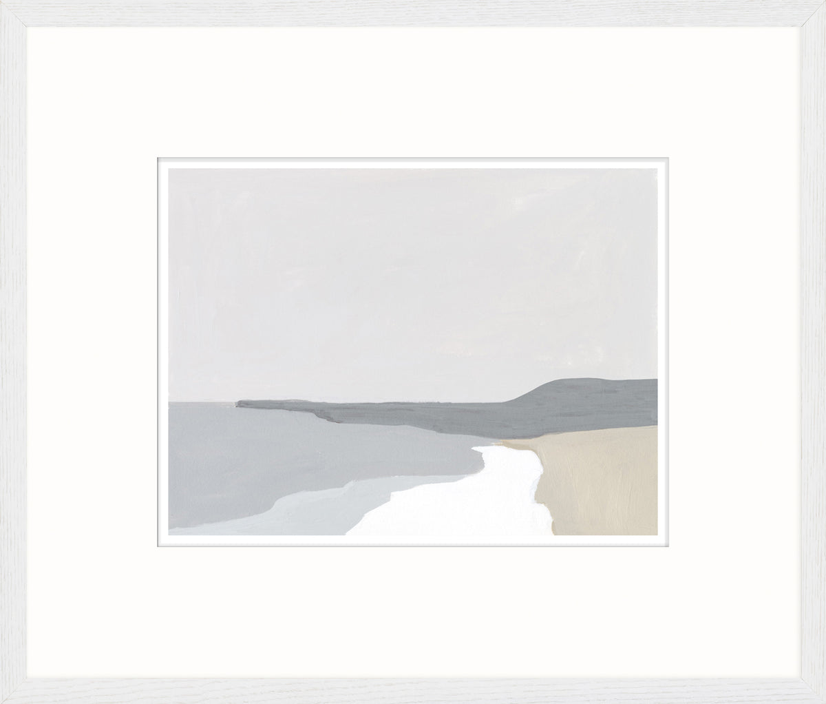 Coastal Planes II wall art featuring a serene beach scene in muted gray and beige tones