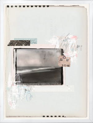 Vintage Collage IV wall art featuring a mixed media design with abstract elements and a coastal scene.