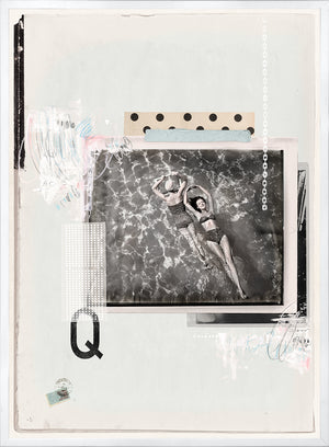 Vintage Collage III framed art print, 25 × 34 in