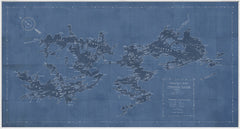 69 × 37 in – Framed Canvas, Blue