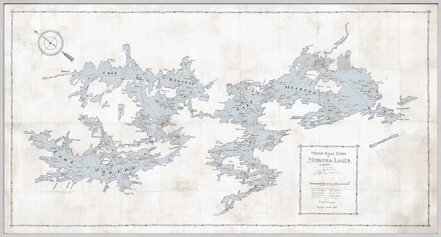 Mapa – Guía de lanchas motoras de los lagos Muskoka