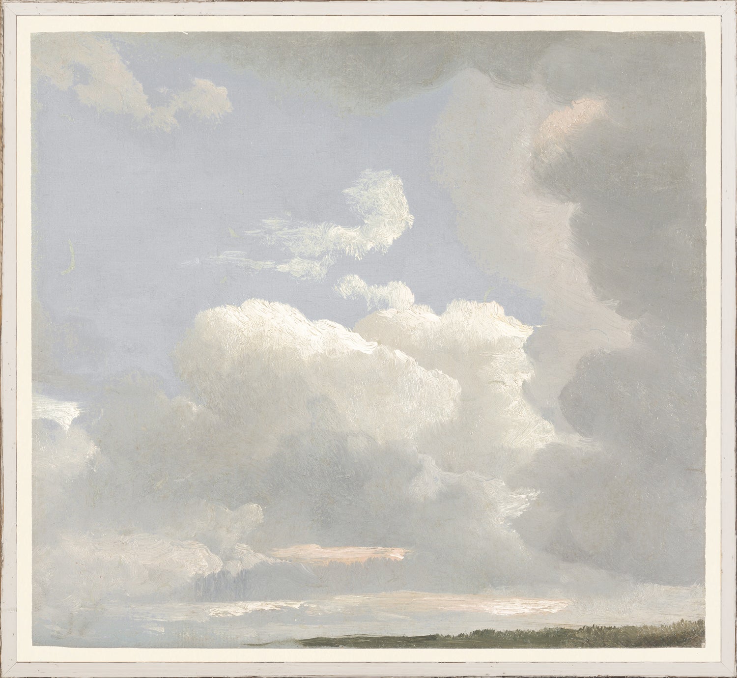 Collection 08 – Cloud Study C. 1800 wall art featuring soft gray and white clouds against a light blue sky.