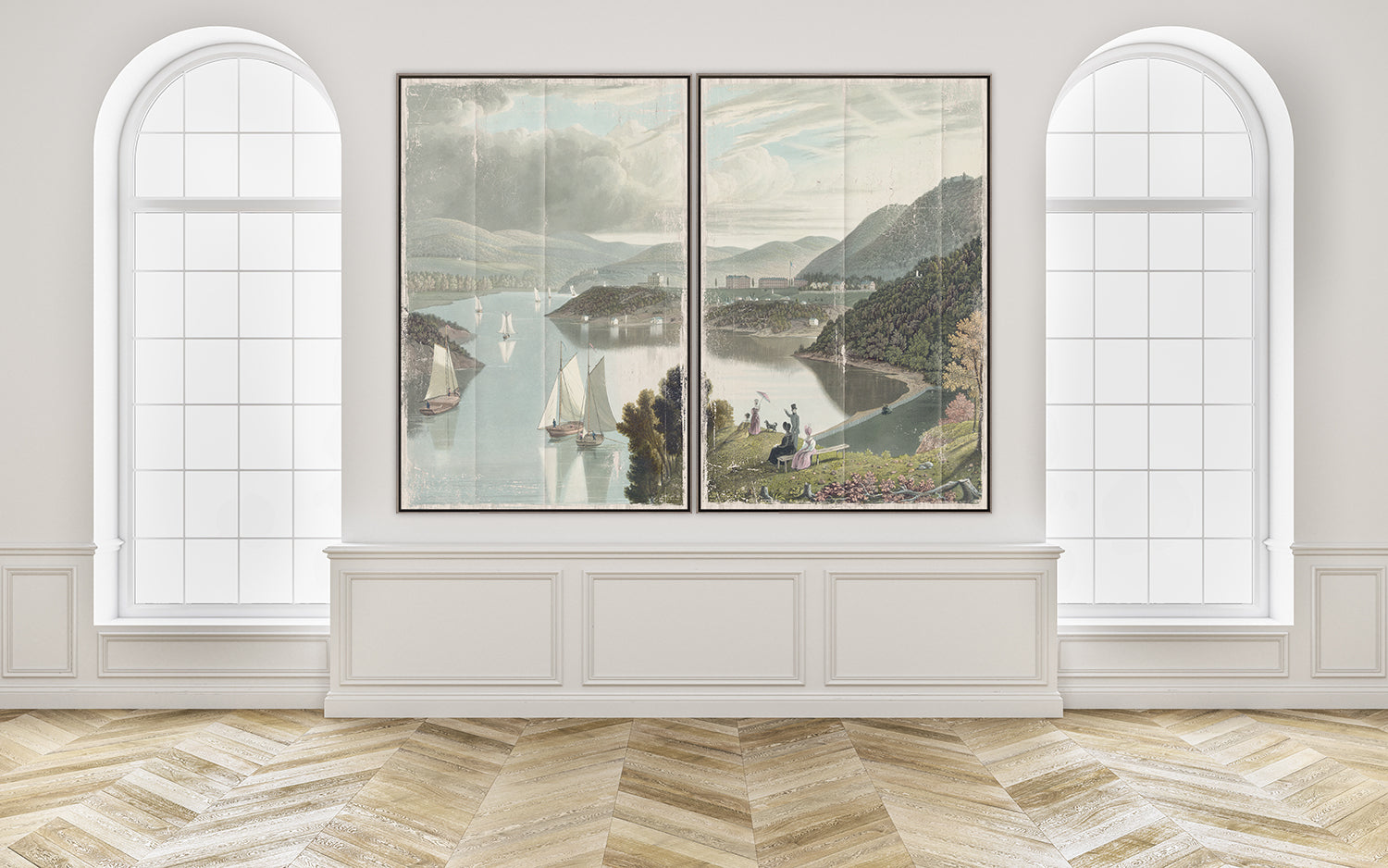 front view of Washington Valley - West Point 1834 Diptych luxury Artwork