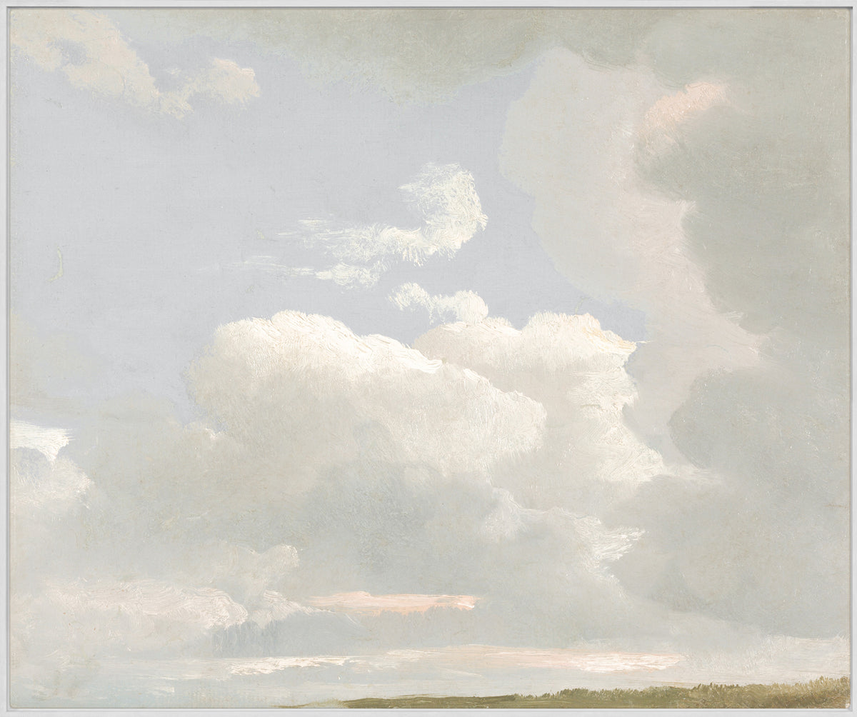 Cloud Study C. 1800 wall art featuring soft gray and white clouds against a light sky.