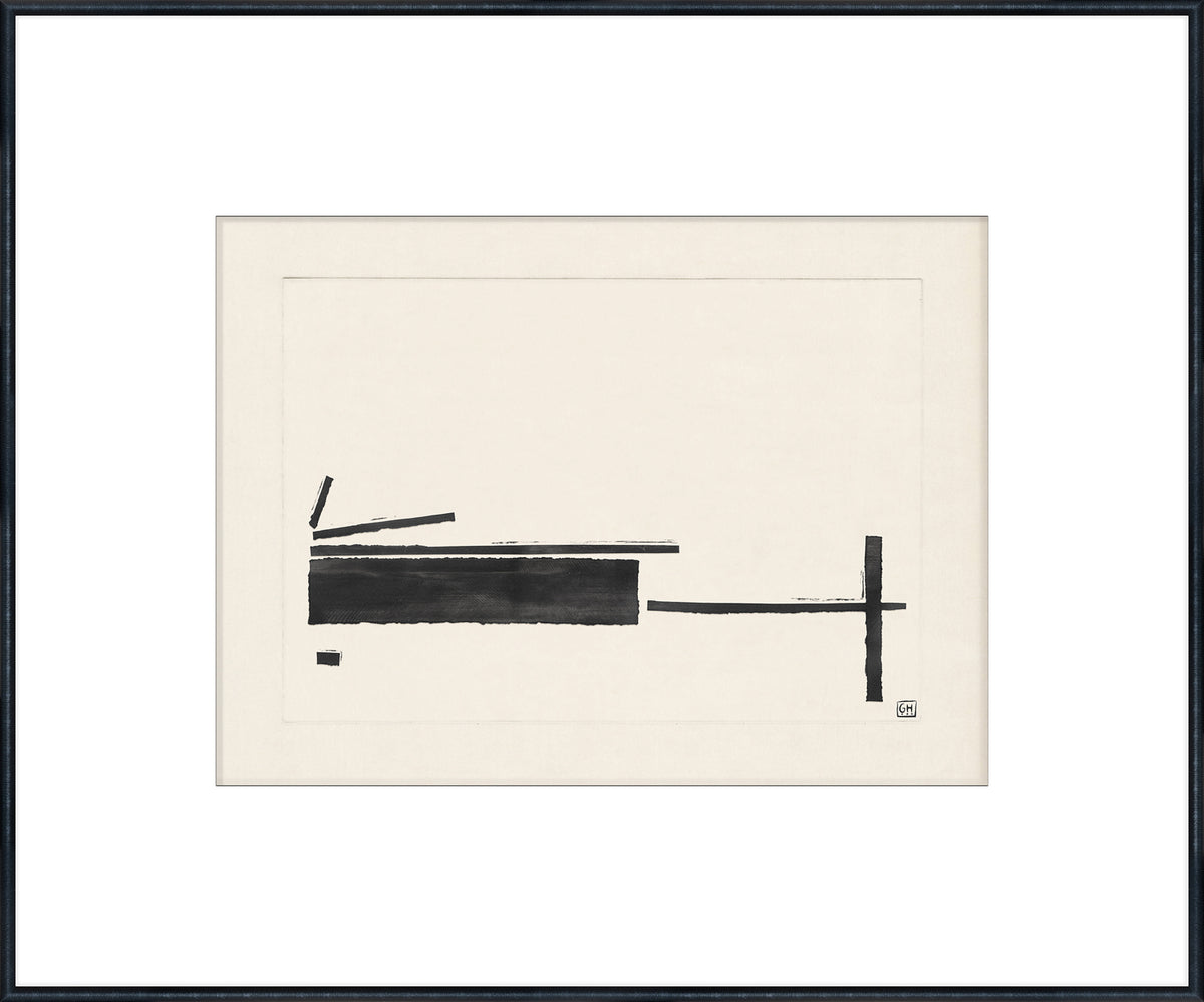 Matchsticks IV wall art featuring abstract black ink strokes on a cream background.