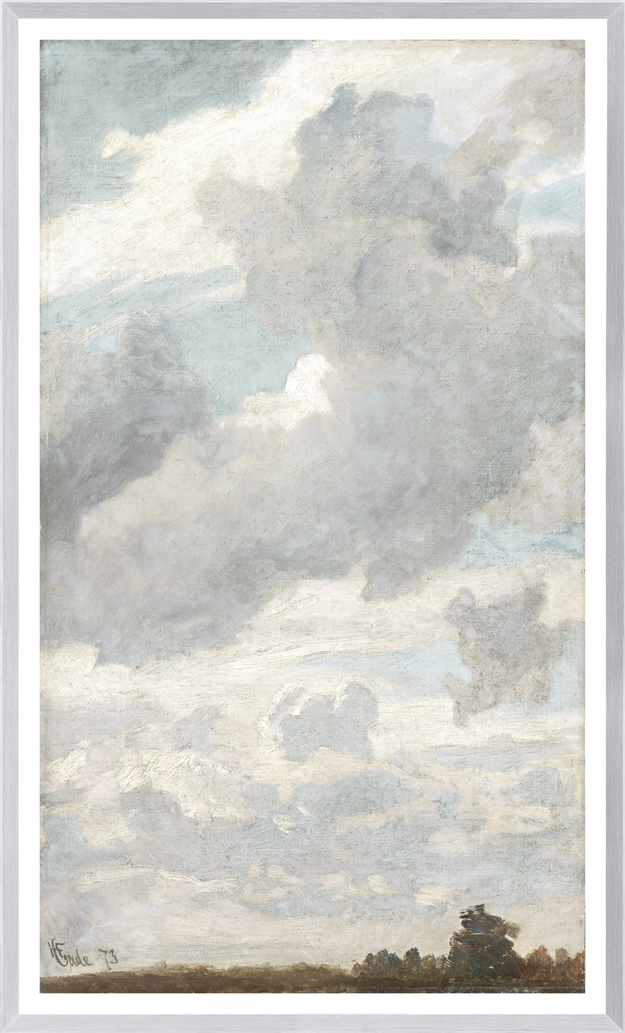 Air Study C. 1873 wall art featuring soft gray clouds on a light blue sky background.