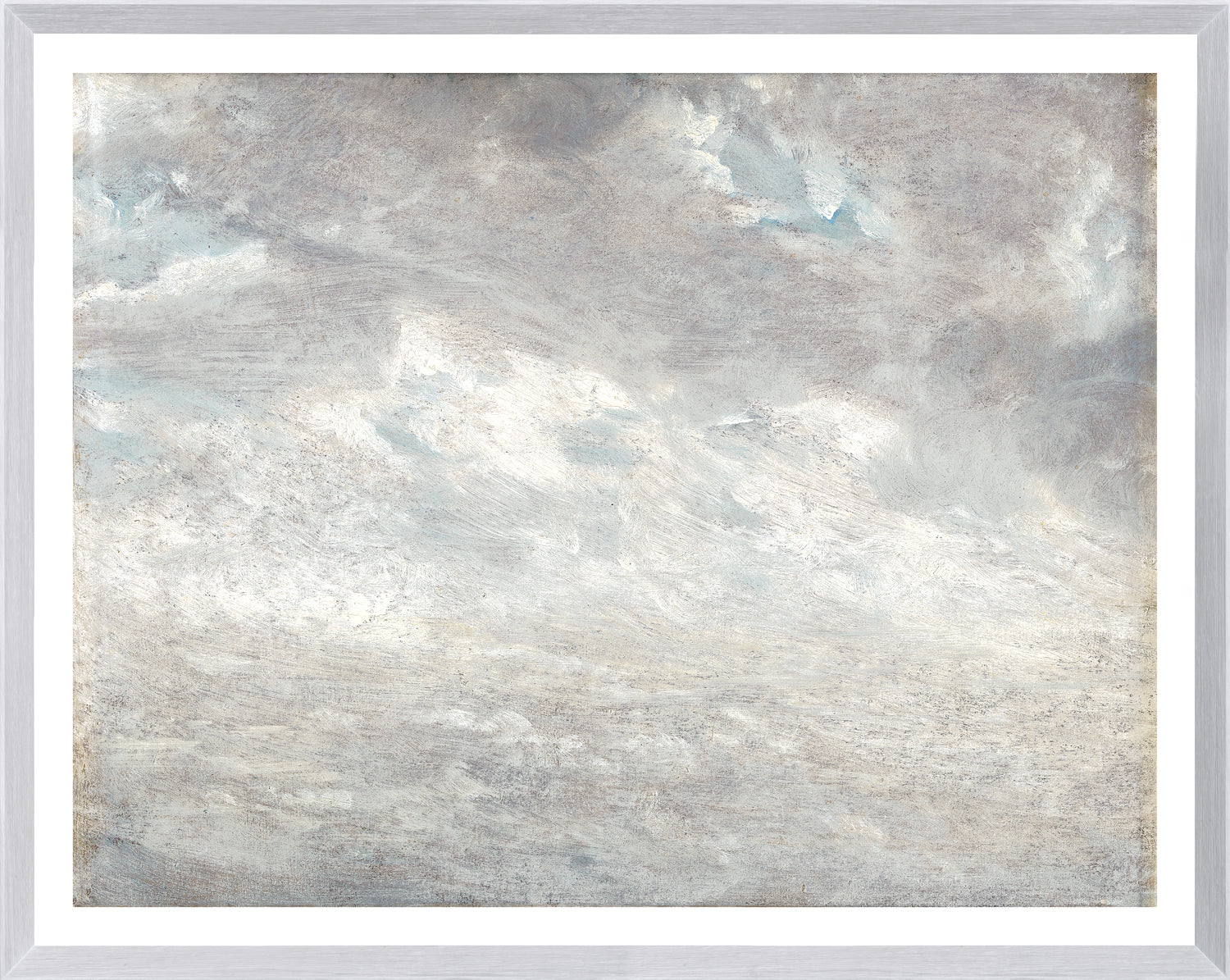 Constable Cloud Study I C. 1821 wall art featuring soft gray and blue clouds in a textured style.