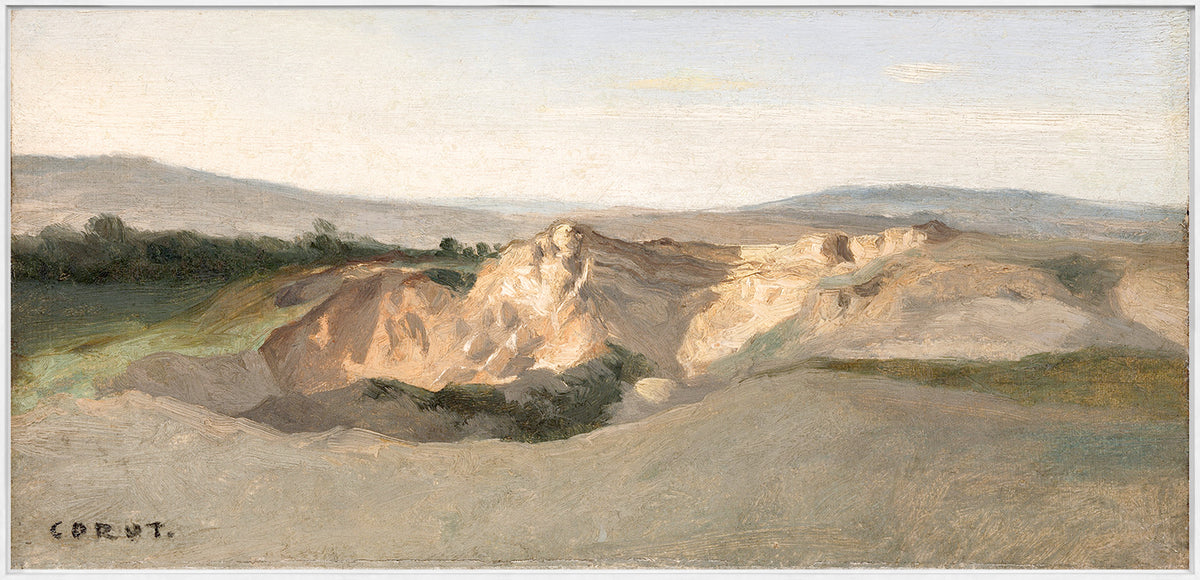 Italian Landscape C. 1825-28 wall art featuring a serene landscape with hills and soft colors.