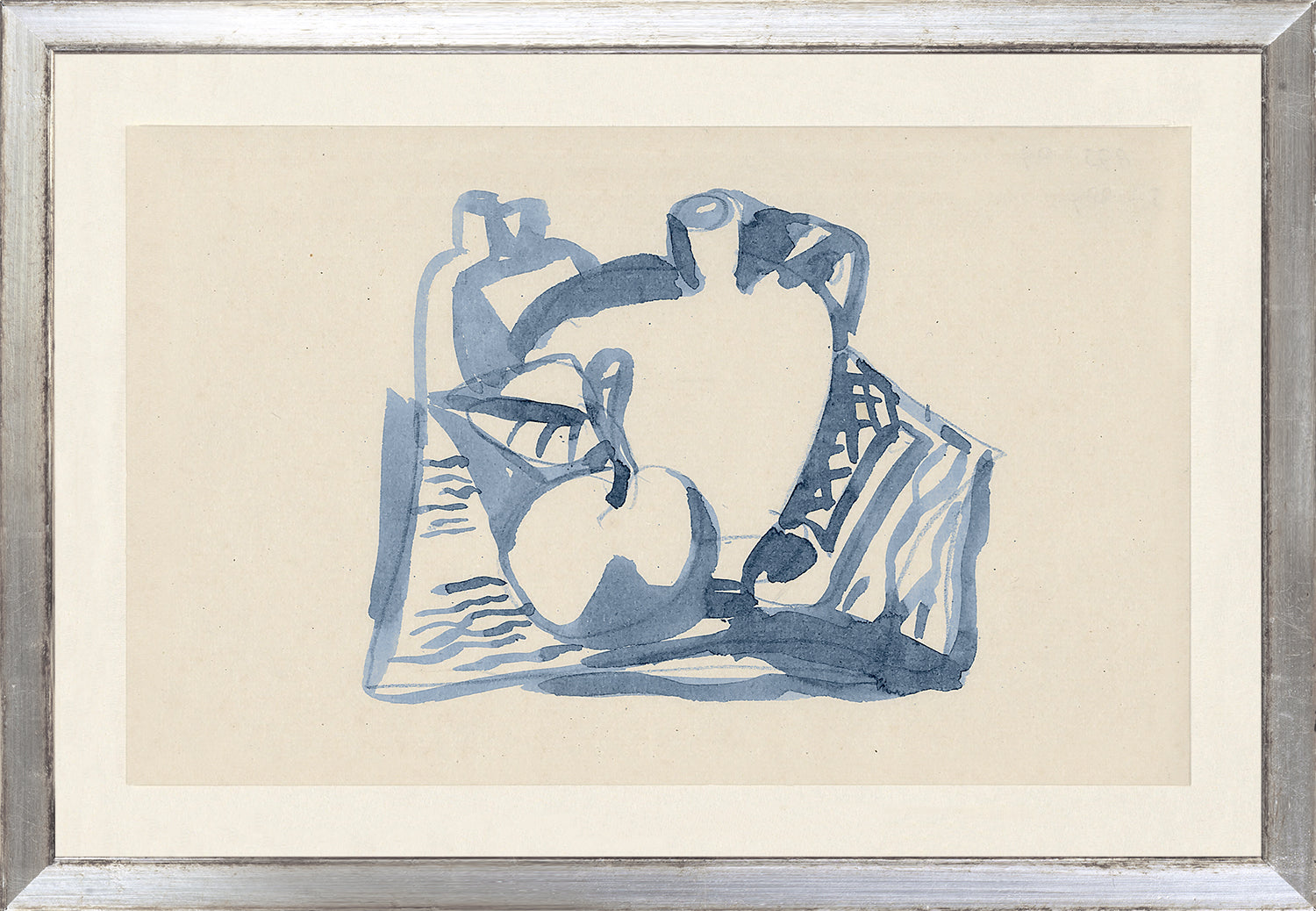 front view of COLLECTION VINTAGE – STILL LIFE OF APPLE & JUG, 1836 luxury Artwork