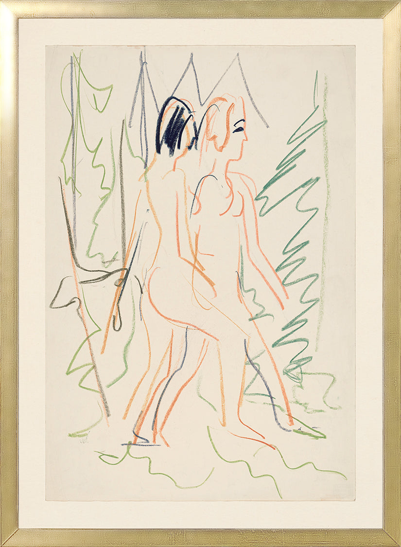 front view of COLLECTION VINTAGE – TWO NUDES IN A FOREST, 1925 luxury Artwork