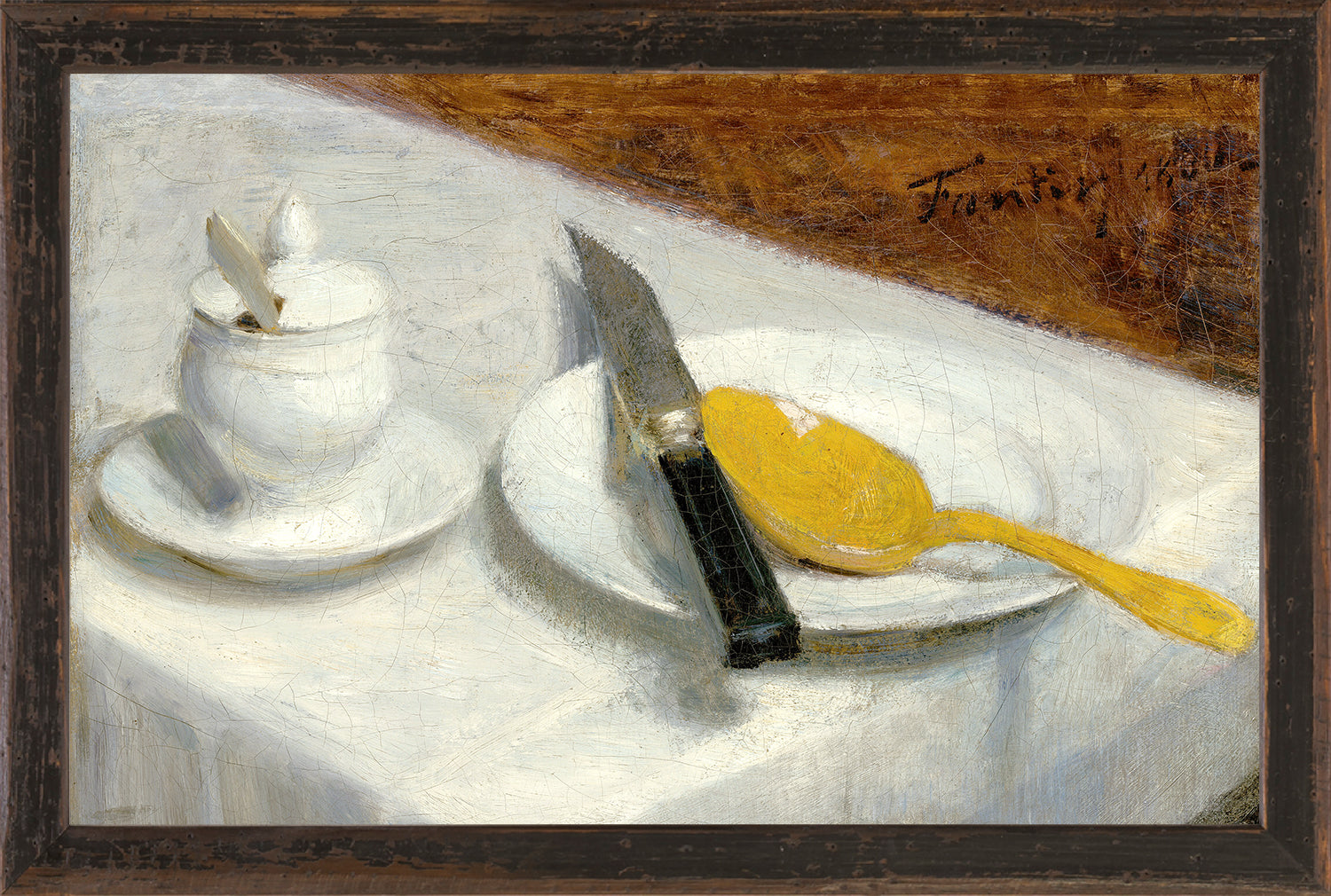 front view of COLLECTION VINTAGE – STILL LIFE WITH MUSTARD POT, 1860 luxury Artwork