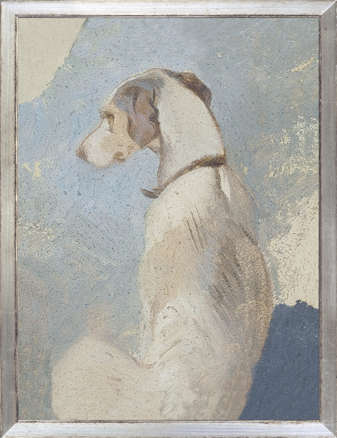 front view of COLLECTION VINTAGE – STUDY OF A GREYHOUND, 1860 luxury Artwork