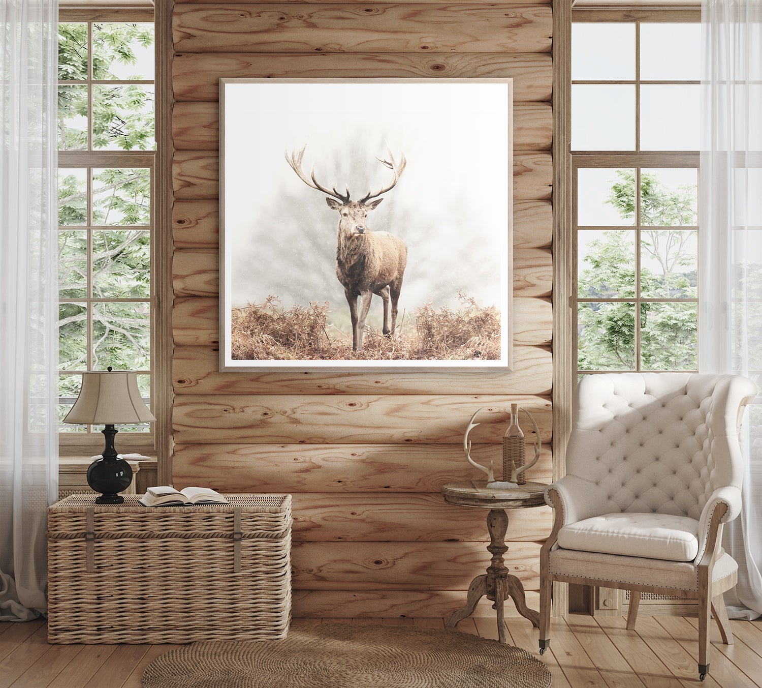 front view of Red Deer Stag luxury Artwork