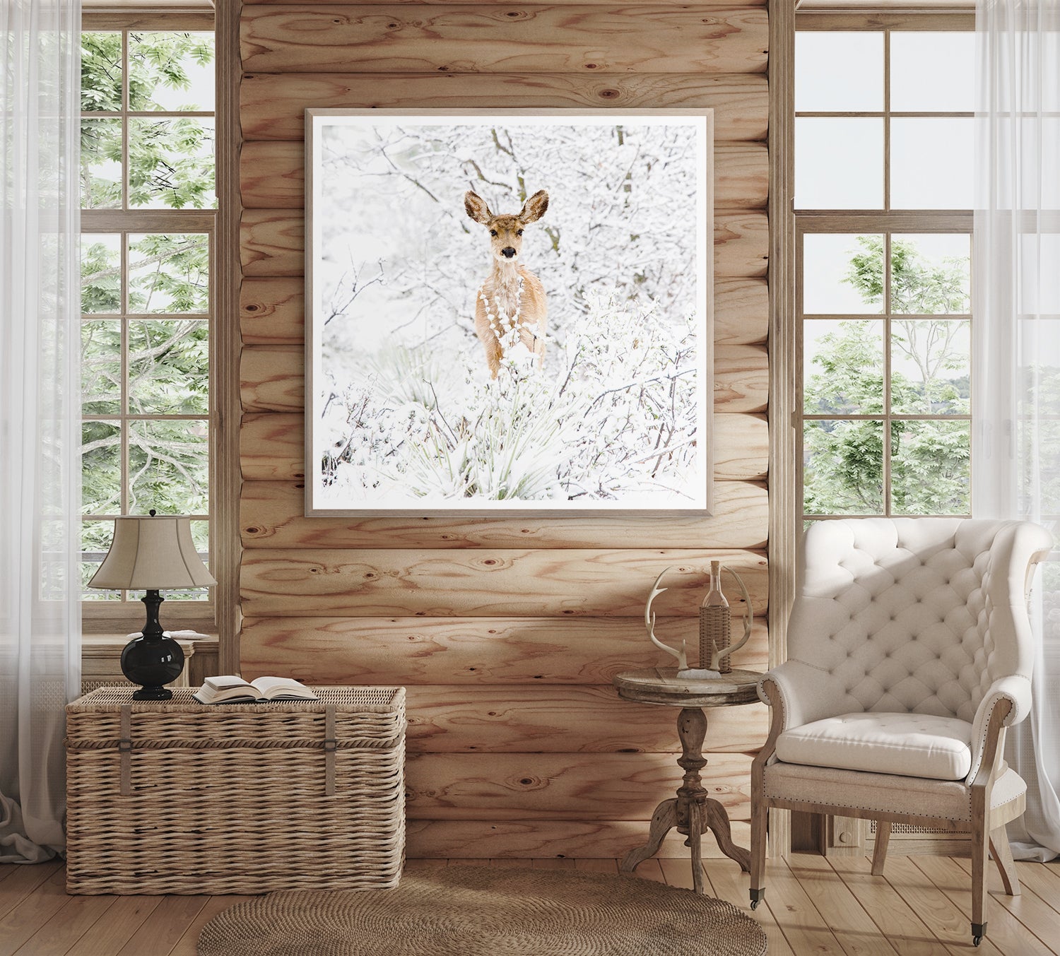 front view of Colorado Mule Deer luxury Artwork