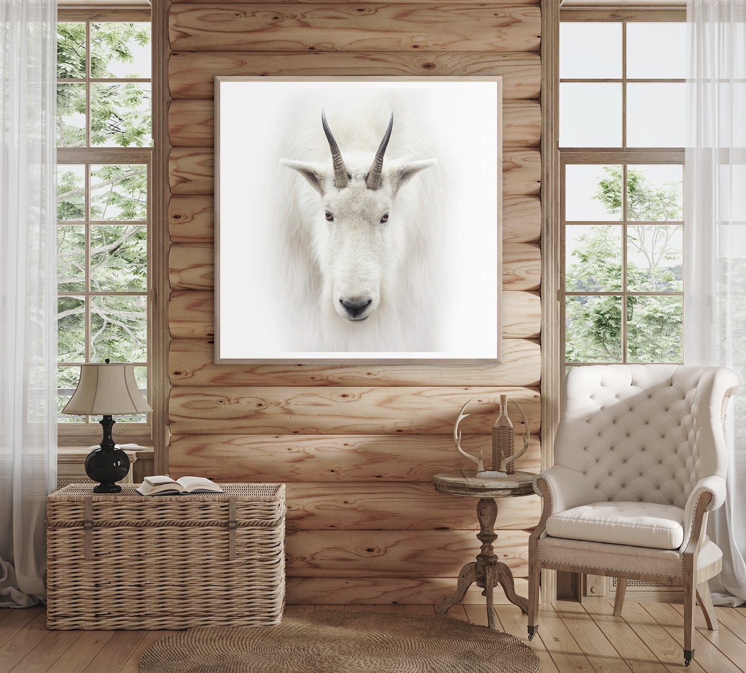 front view of Mountain Goat luxury Artwork