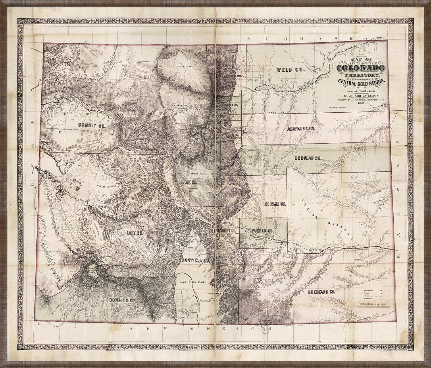 Carte - Territoire du Colorado 1862