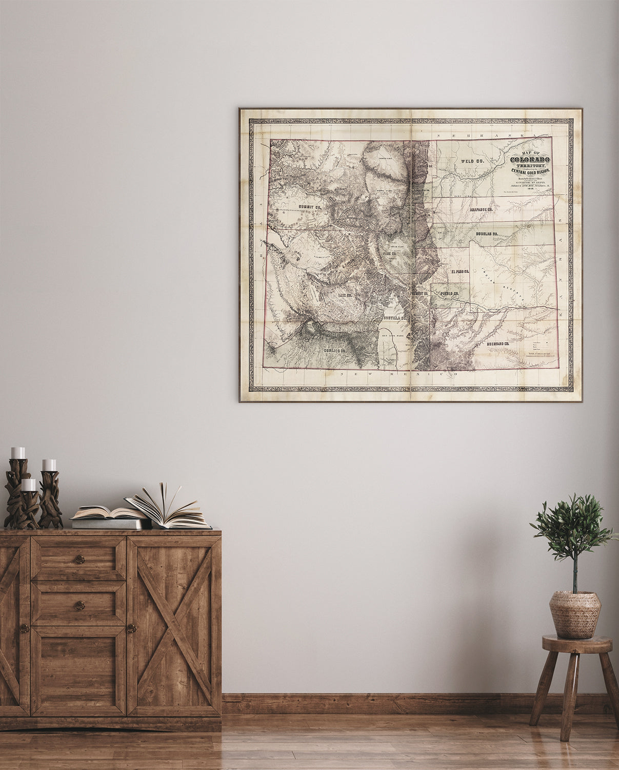 front view of Map - Colorado Territory 1862 luxury Artwork