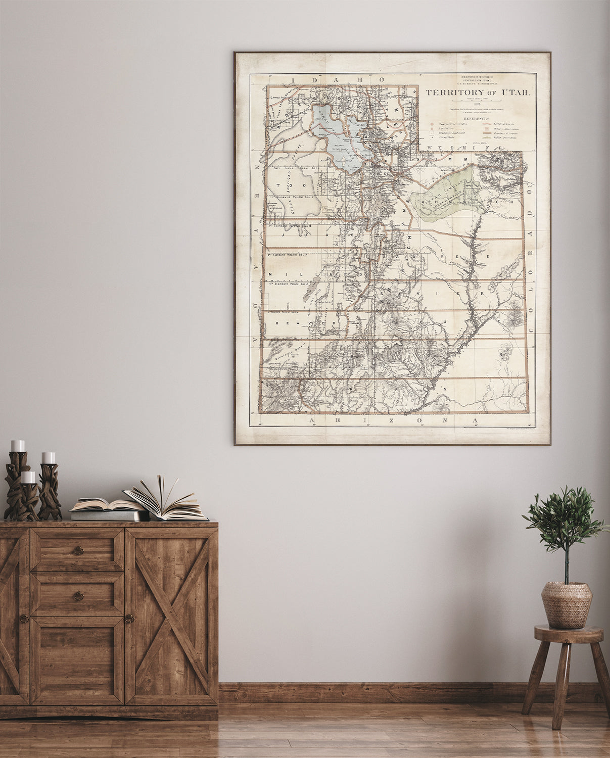 front view of Map - Territory of Utah, 1876 luxury Artwork