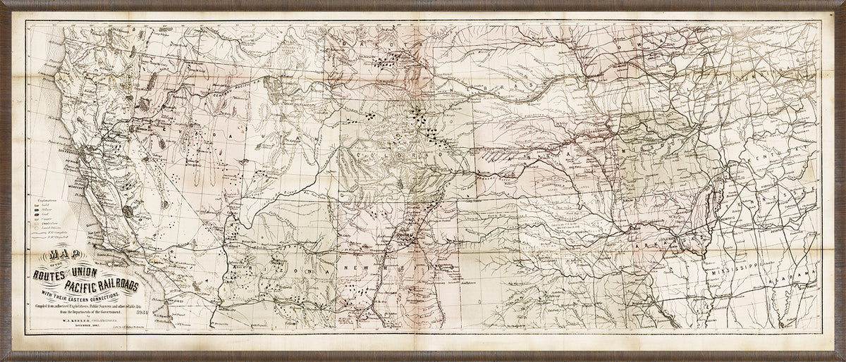 Carte - Chemins de fer de l'Union Pacific, 1867