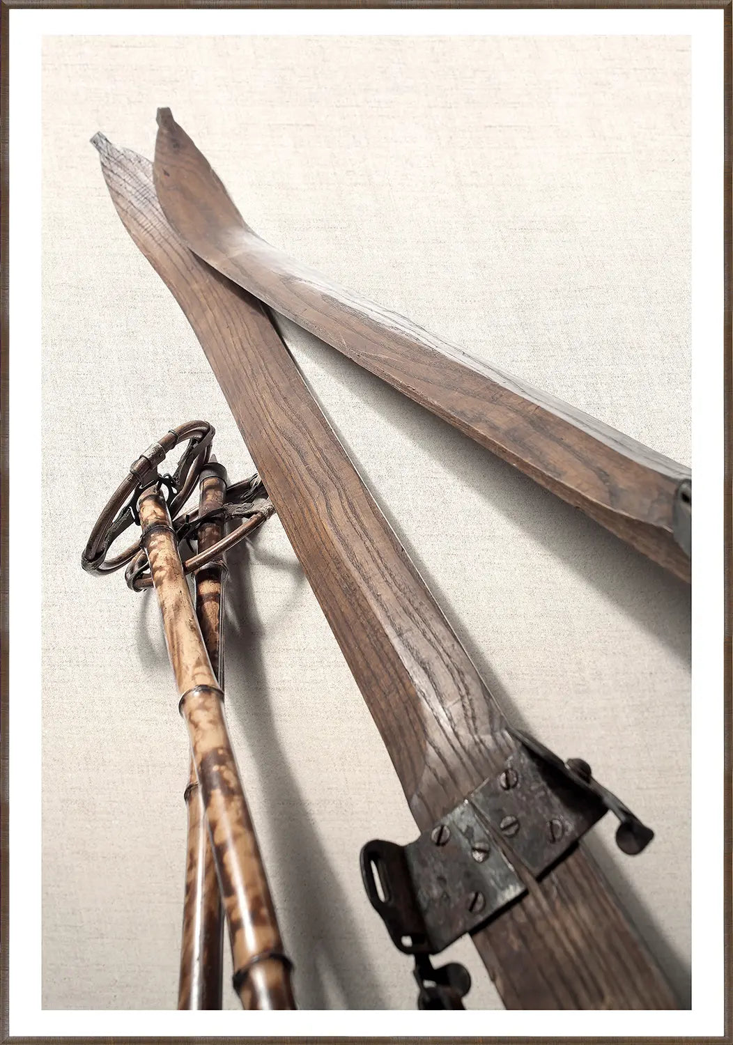 front view of Vintage Ski Equipment luxury Artwork