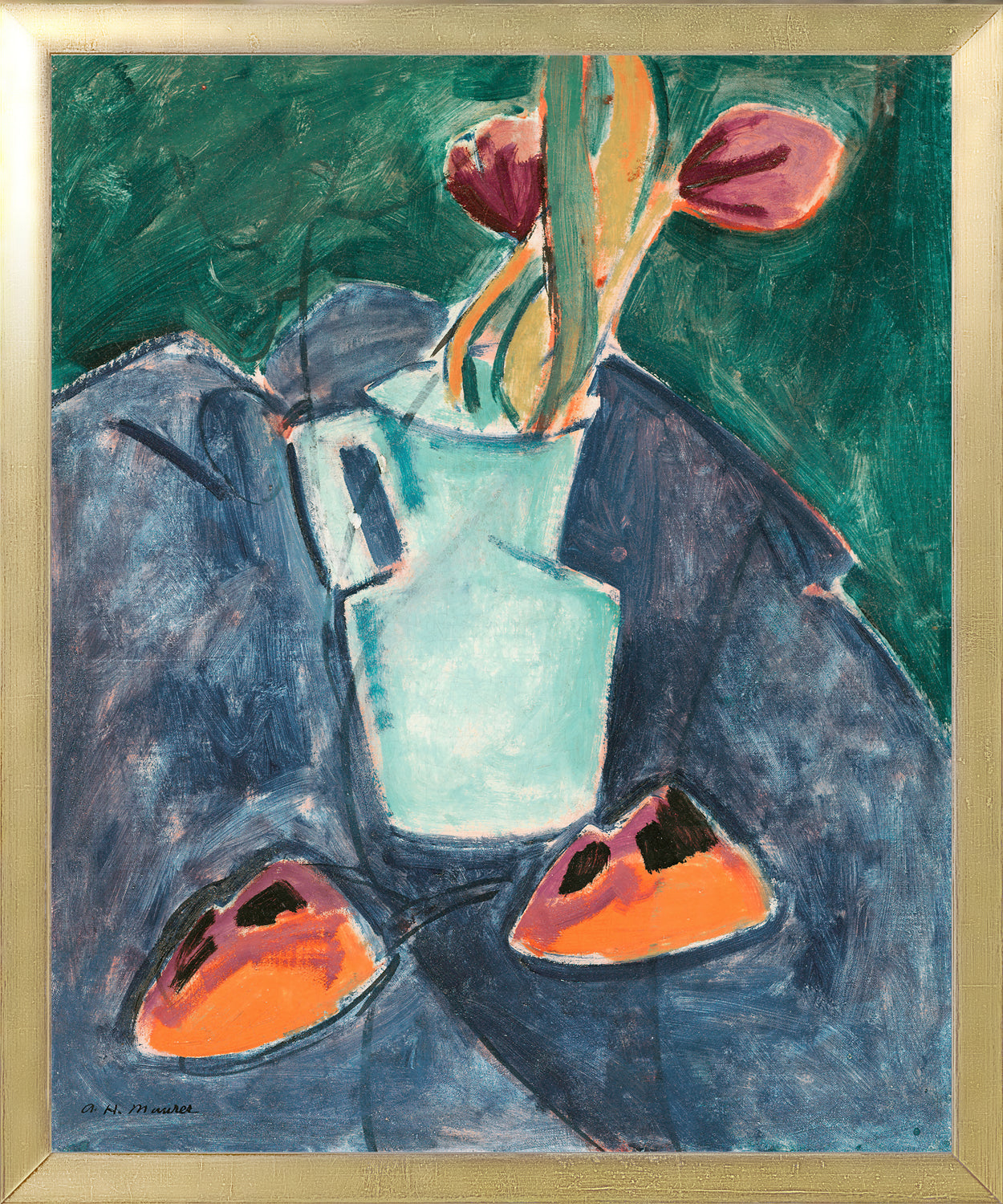 front view of COLLECTION VINTAGE – TULIPS IN A BLUE VASE, 1910 luxury Artwork