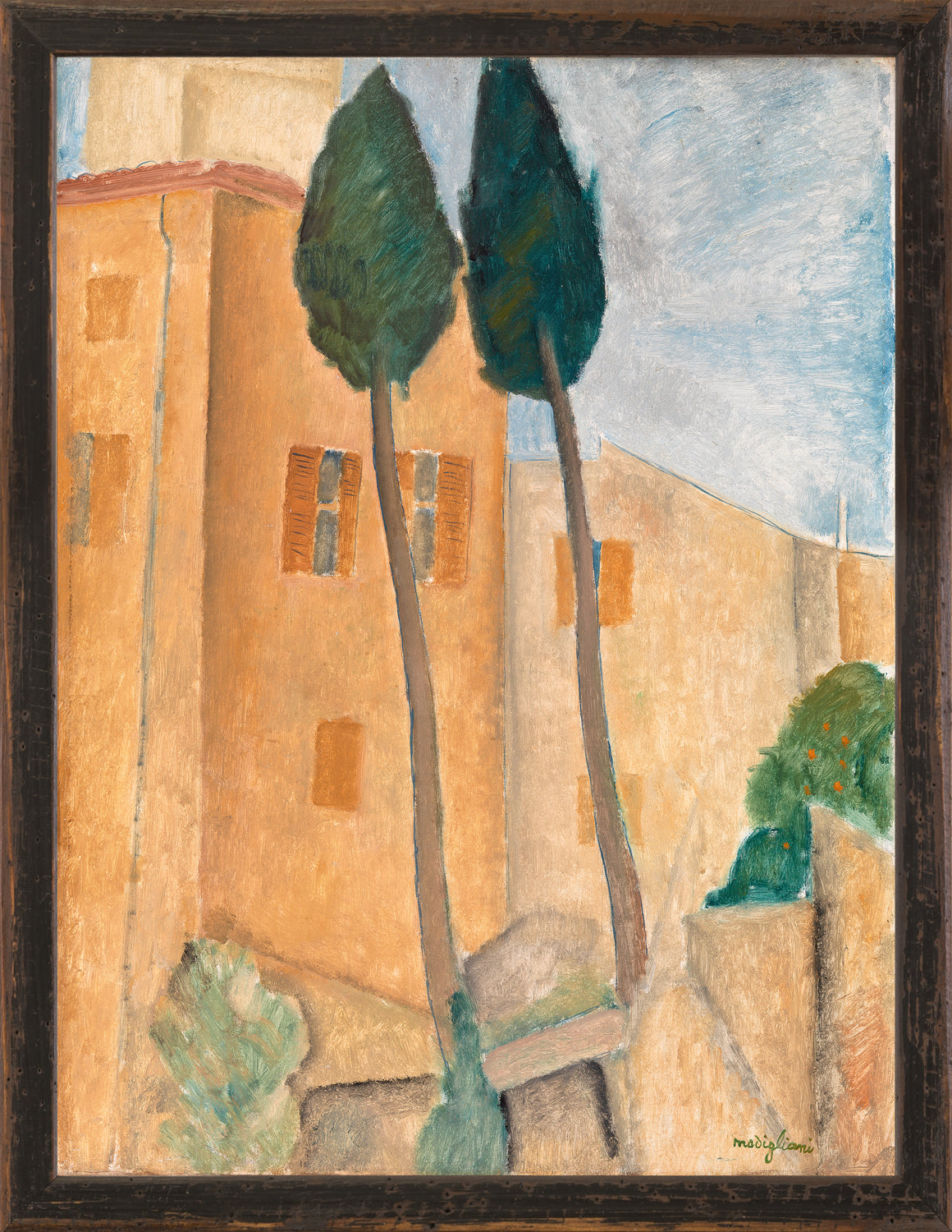 front view of COLLECTION VINTAGE – CYPRESSES AND HOUSES AT CAGNES, 1919 luxury Artwork