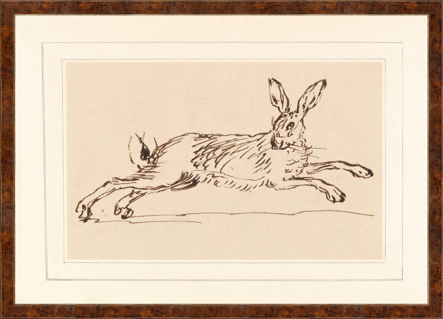 front view of COLLECTION 23 – RUNNING HARE II C. 1720 luxury Artwork