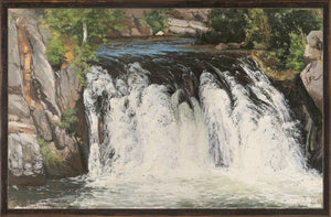 Northern Collection – Waterfall C. 1877 wall art featuring a cascading waterfall with lush greenery.