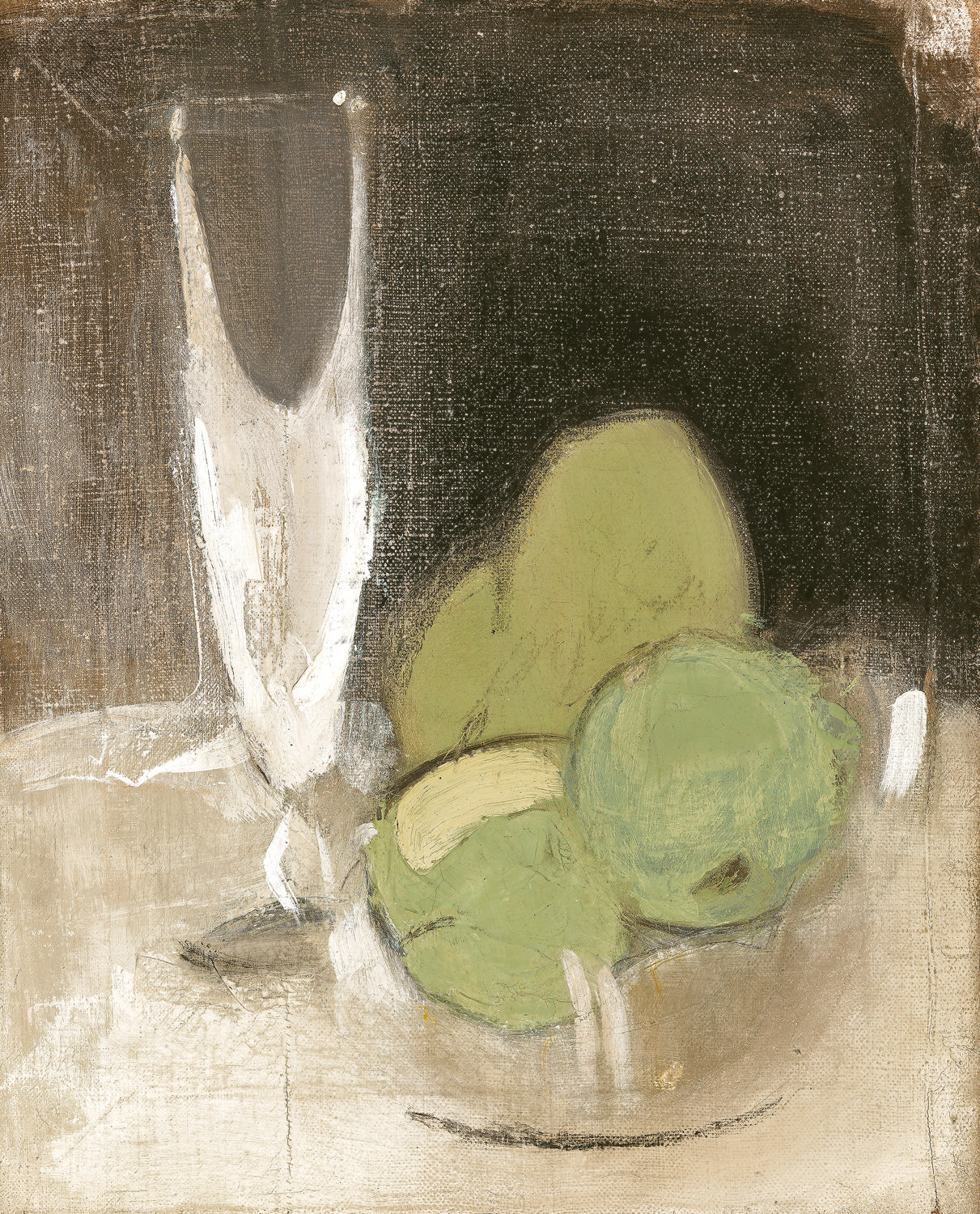 angle view of Green Apples & Champagne C. 1934 luxury Artwork