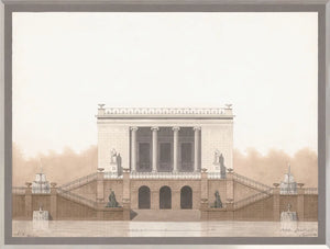 front view of Italian Villa Facade l, C. 1838 luxury Artwork