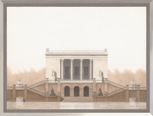 front view of Italian Villa Facade l, C. 1838 luxury Artwork