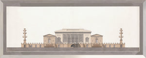 front view of Italian Villa Facade lll, C. 1838 luxury Artwork