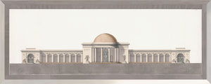 front view of Italian Villa Facade lV, C. 1838 luxury Artwork