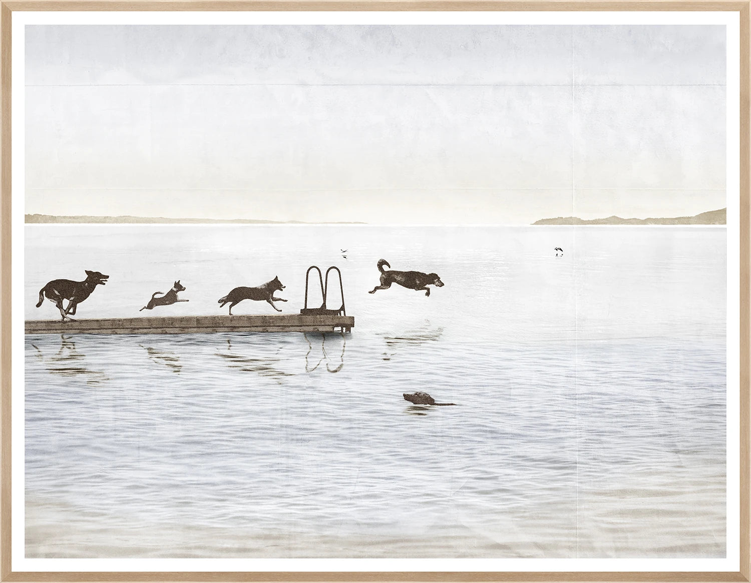 front view of Dogs Day at the Cottage luxury Artwork