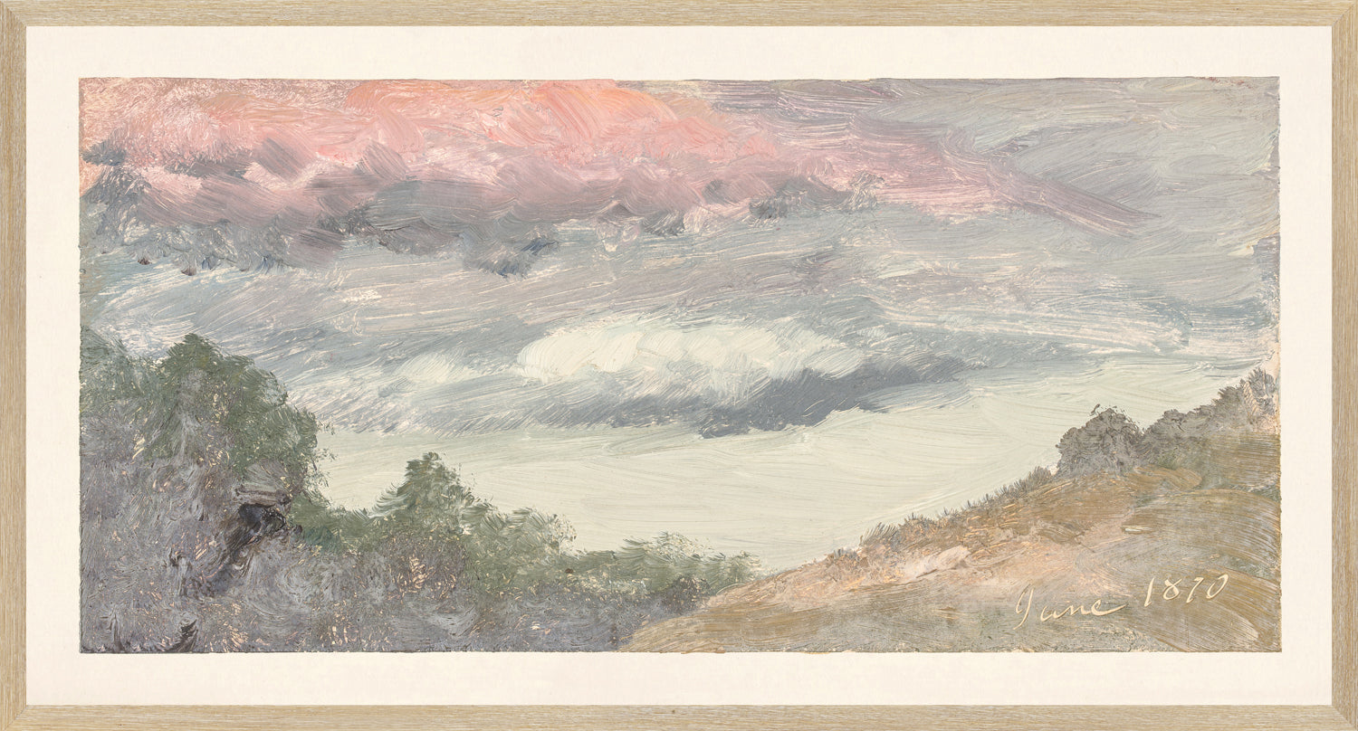 front view of Hudson River School – Clouds Over Church’s Farm C. 1870 luxury Artwork
