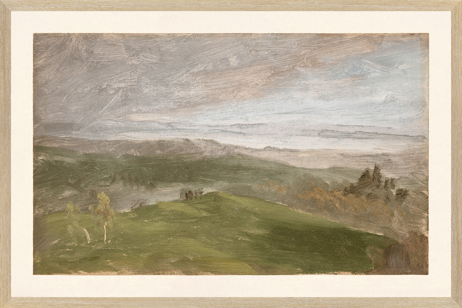 front view of Hudson River School – Summer View, Hudson Valley C. 1870 luxury Artwork