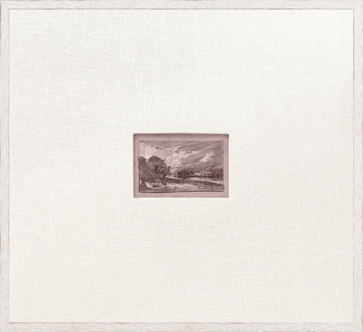 Mini Sketch I C. 1892 wall art featuring a small landscape drawing in a light frame