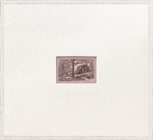 Mini Sketch III C. 1892 wall art featuring a small landscape drawing in a white textured frame.