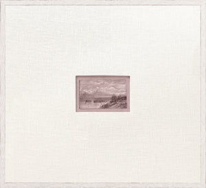 Mini Sketch IV C. 1892 wall art featuring a small landscape drawing in a textured white frame.