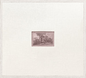 Mini Sketch V C. 1892 wall art featuring a small landscape drawing in a textured white frame.