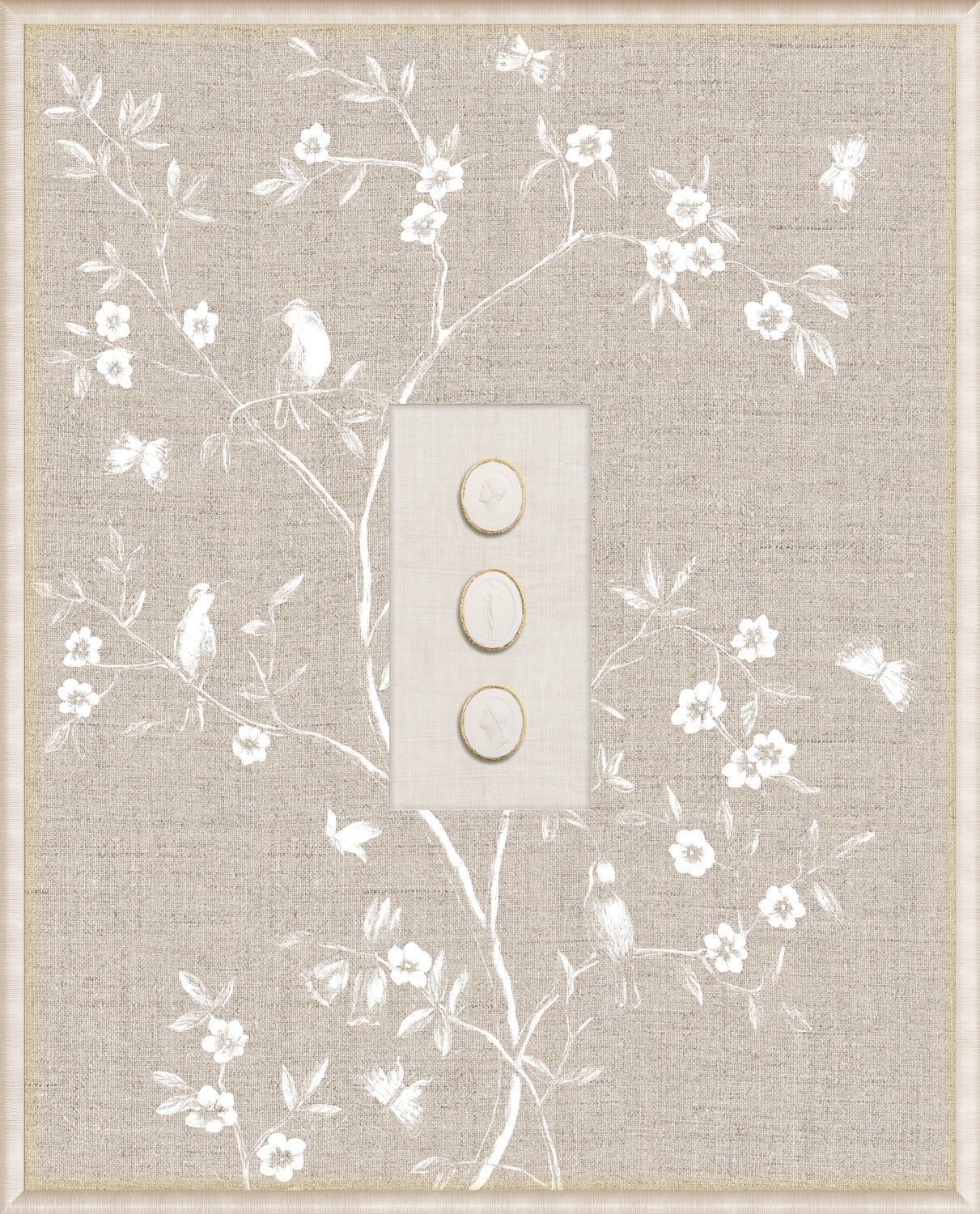 Grand Tour Intaglio – Linen Sanctuary I, Form VI framed art print, 16.75 × 20.75 in