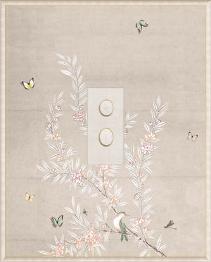 Grand Tour Intaglio – Spring Time Chinoiserie in Crème III, featuring a light background with floral motifs and cameo.