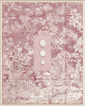 Grand Tour Intaglio – Spring Time Chinoiserie in Blush II, vintage floral wall art in blush tones with decorative elements