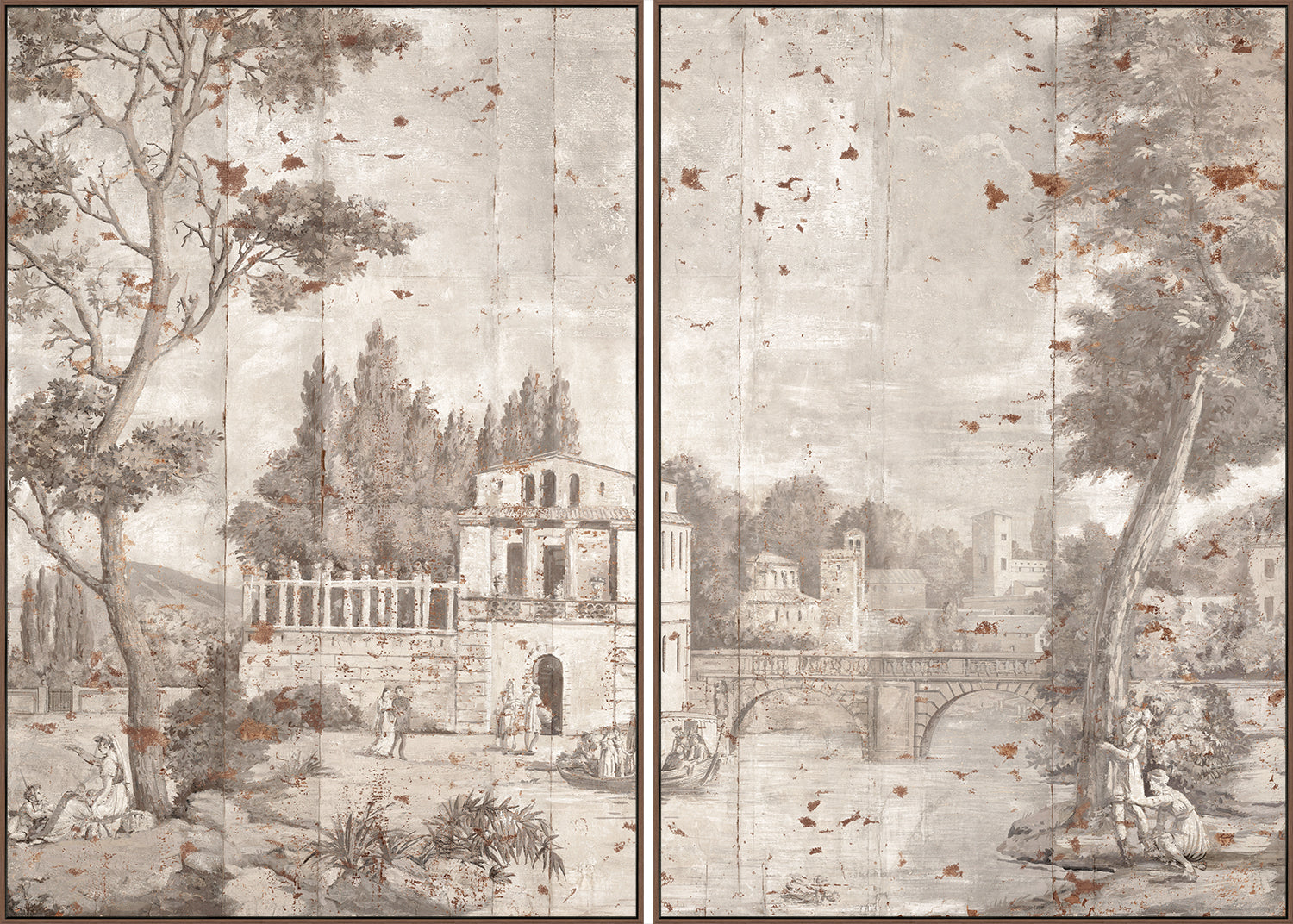 Paisaje Italiano C. 1852 – Díptico