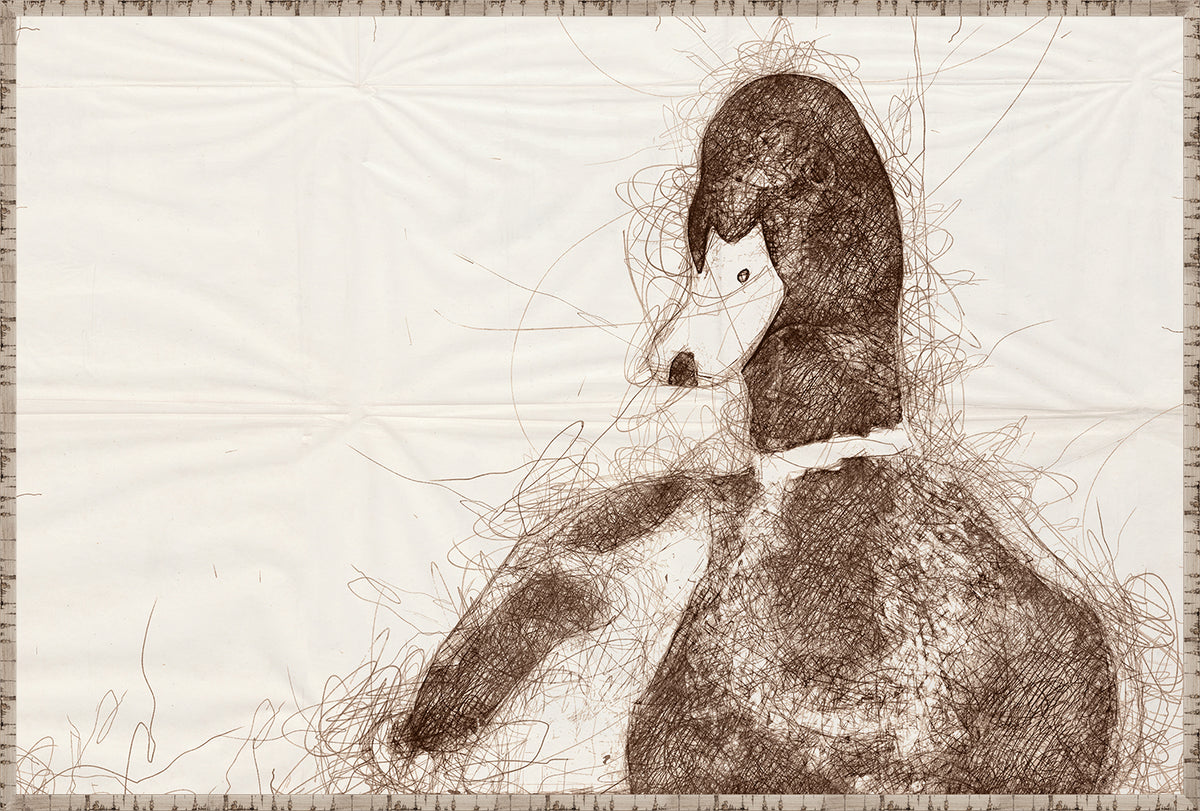 Nature Sketch – Duck wall art featuring a brown sketched duck on a light background.
