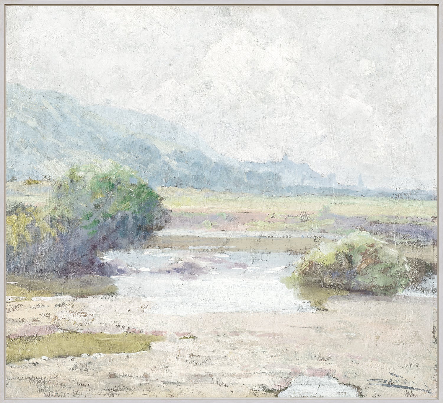 Summer Landscape C. 1860 wall art featuring a serene natural scene with soft colors and gentle brush strokes.